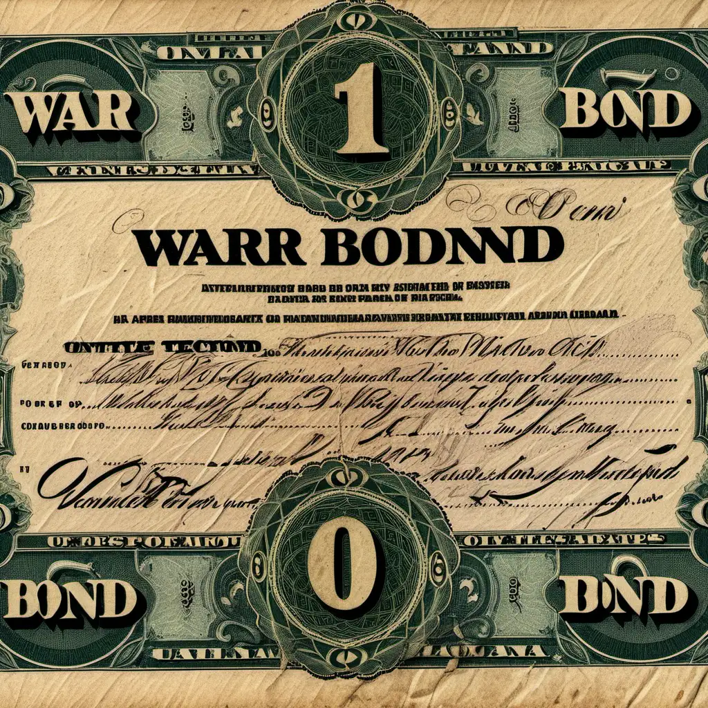 Vintage War Bond Banknote with Distinct Paper Texture