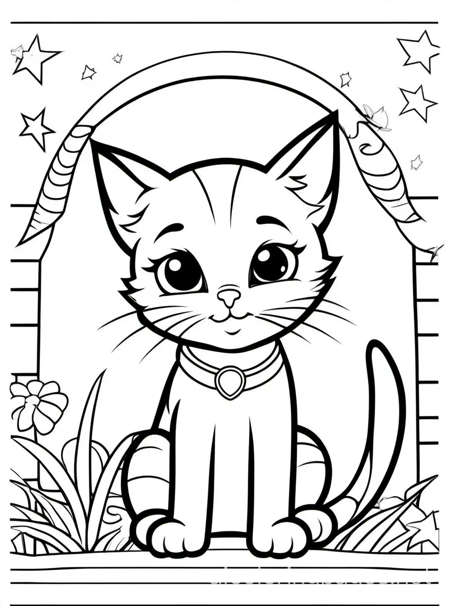 Simple-Kids-Coloring-Page-Kitten-Isolated-Line-Art-for-Easy-Coloring