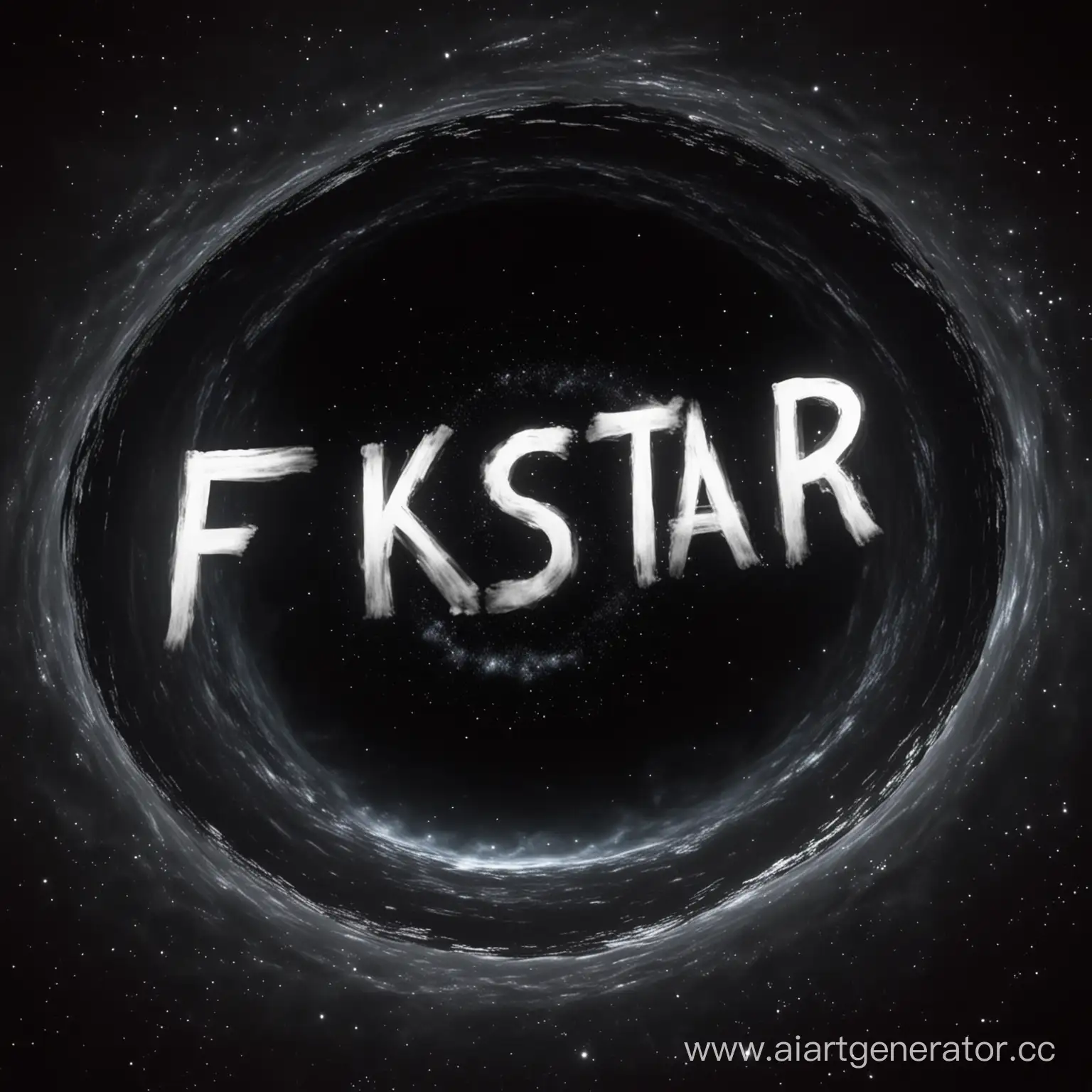 слово FIKSTAR на фоне чёрной дыры