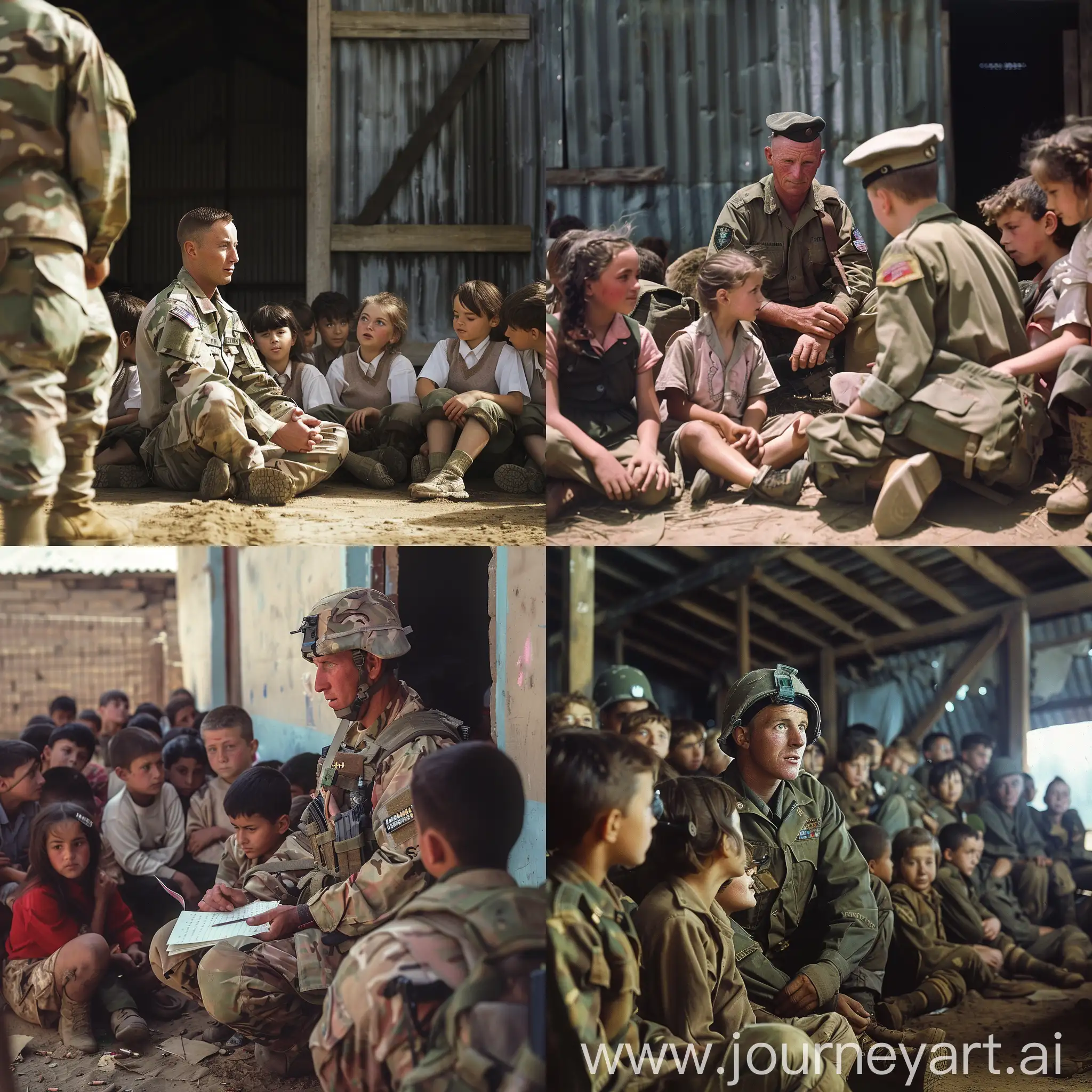 Soldier-Warrior-Teaching-School-Kids