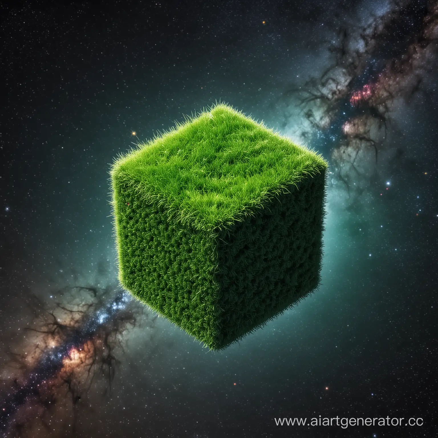 Grass-Block-Floating-in-Cosmic-Void