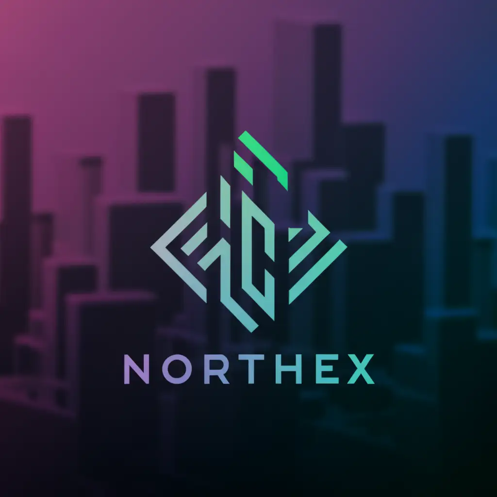 a logo design,with the text "Northex", main symbol:blue white grey and black gaming,complex,clear background