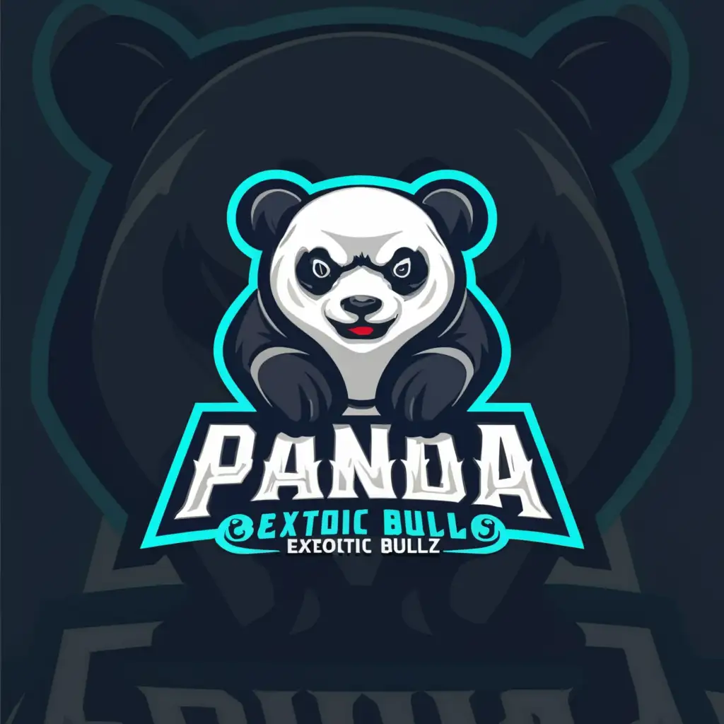 a logo design,with the text "Panda Exotic Bullz", main symbol:Panda,Moderate,be used in Animals Pets industry,clear background