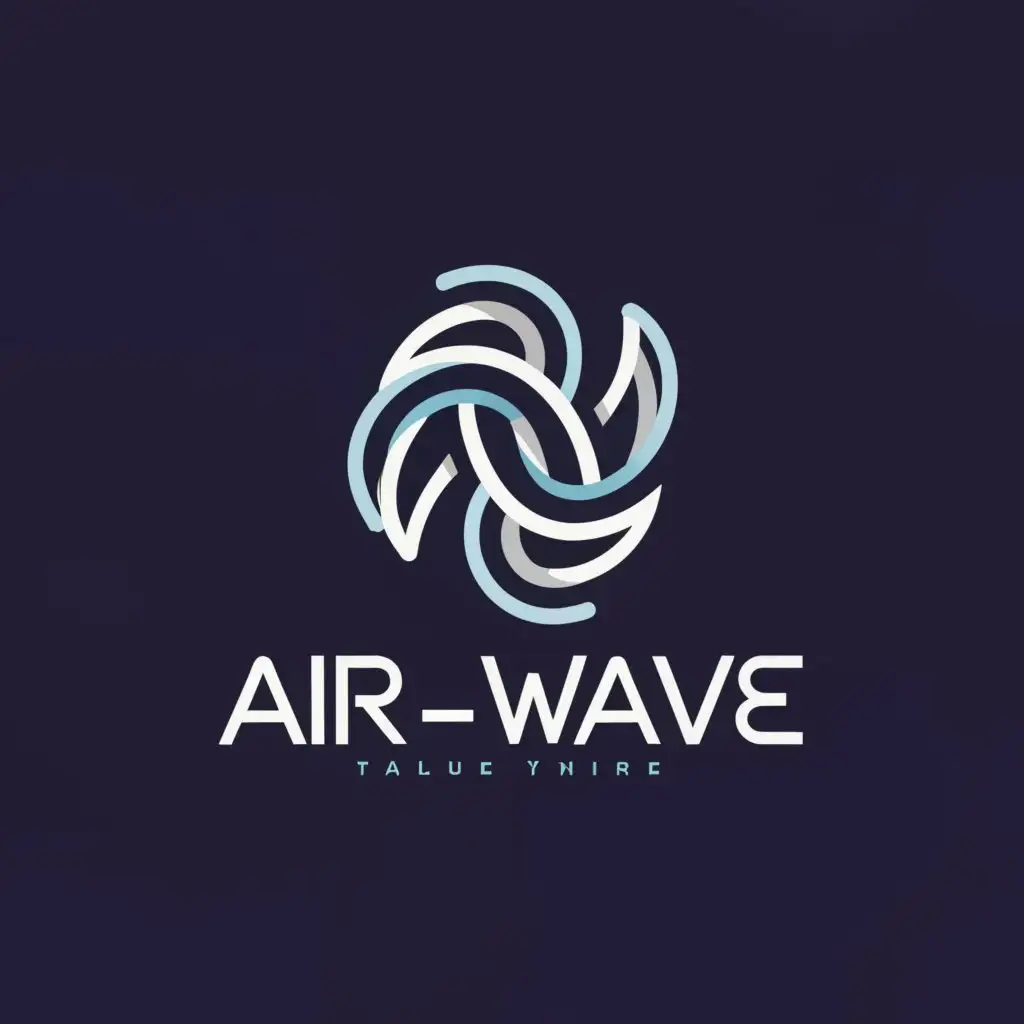 a logo design,with the text "Air Wave", main symbol:Air and fabric or weaving,Moderate,be used in Sports Fitness industry,clear background
