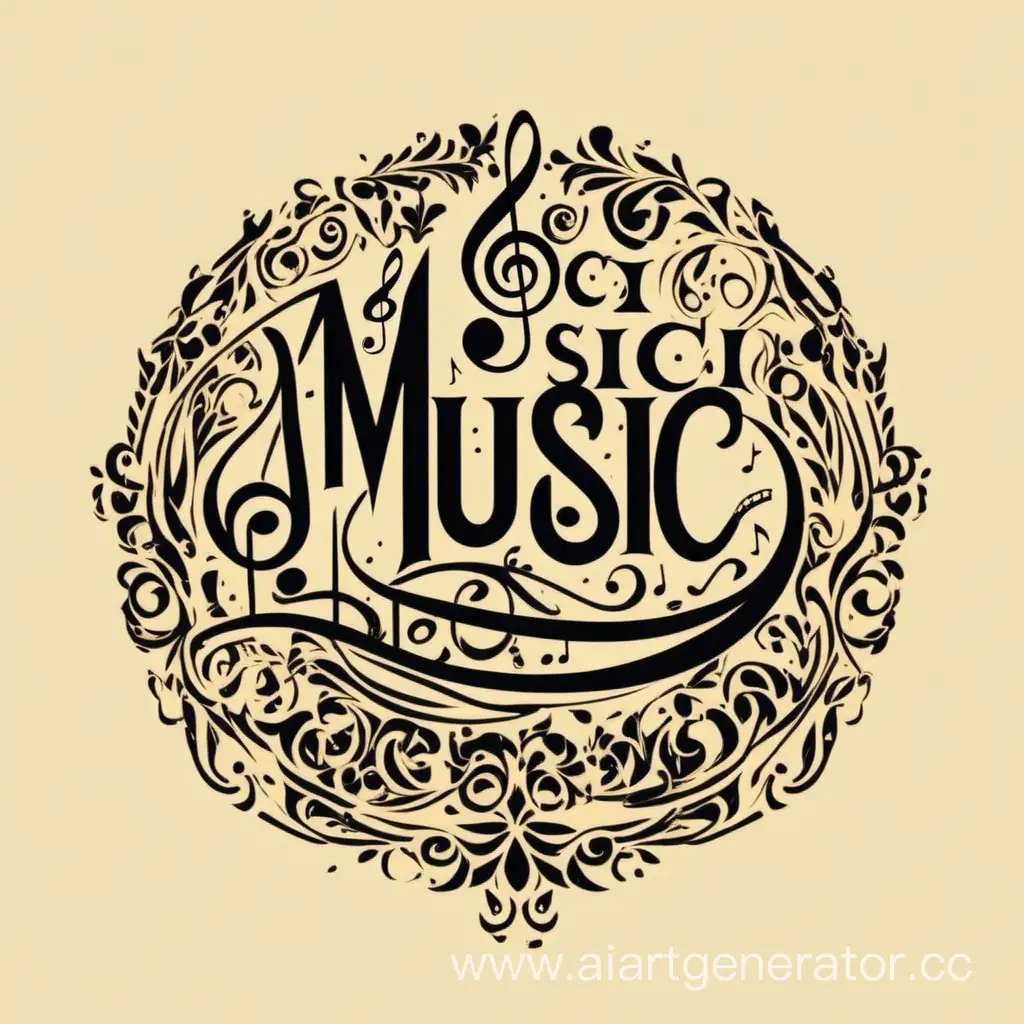 A logo for music in Russian style