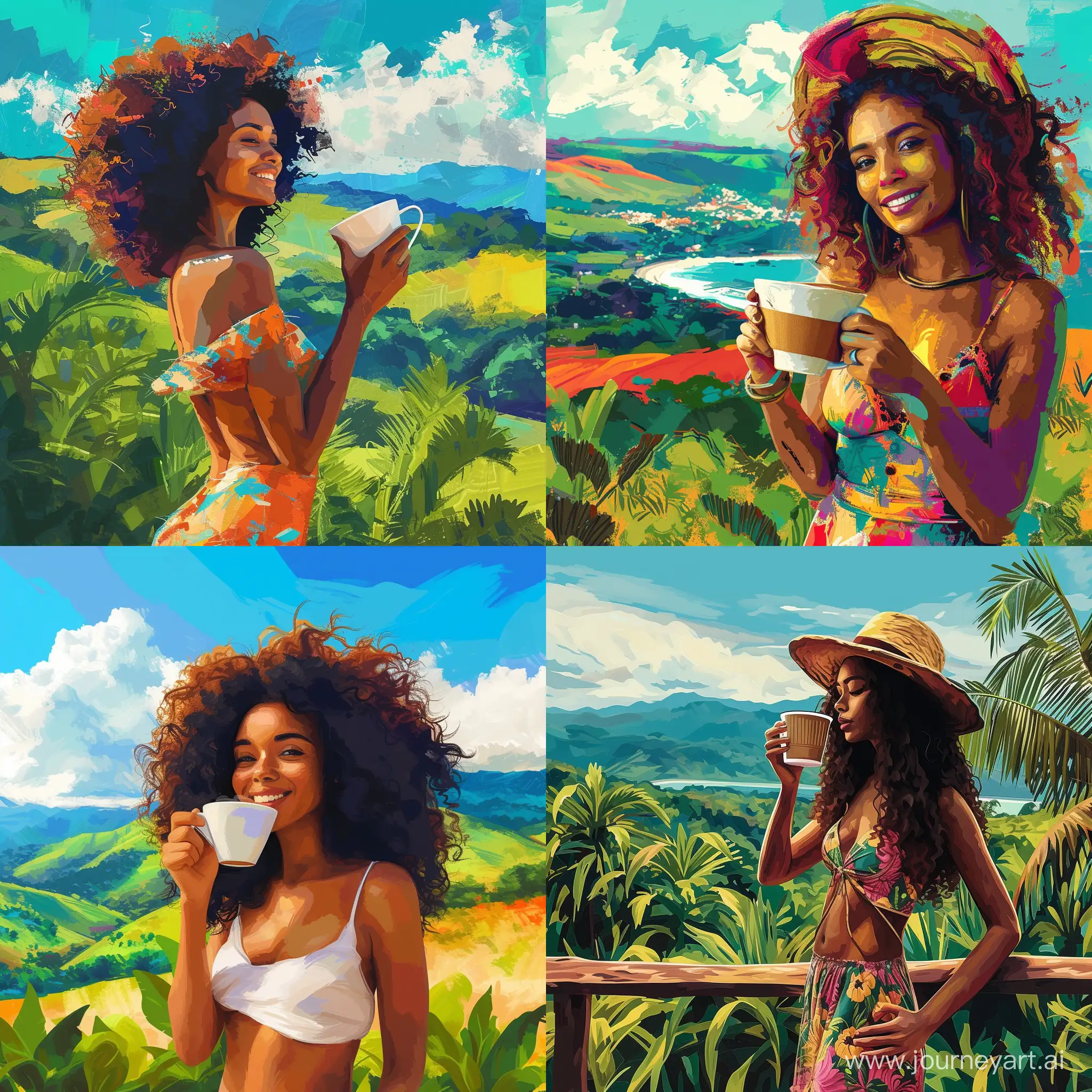 Captivating-Brazilian-Woman-with-Coffee-in-Vibrant-Landscape