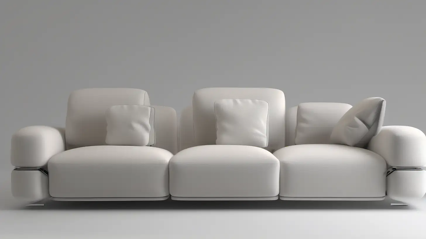 Modern Italian Sofa with PShaped Arms and LED Detailing