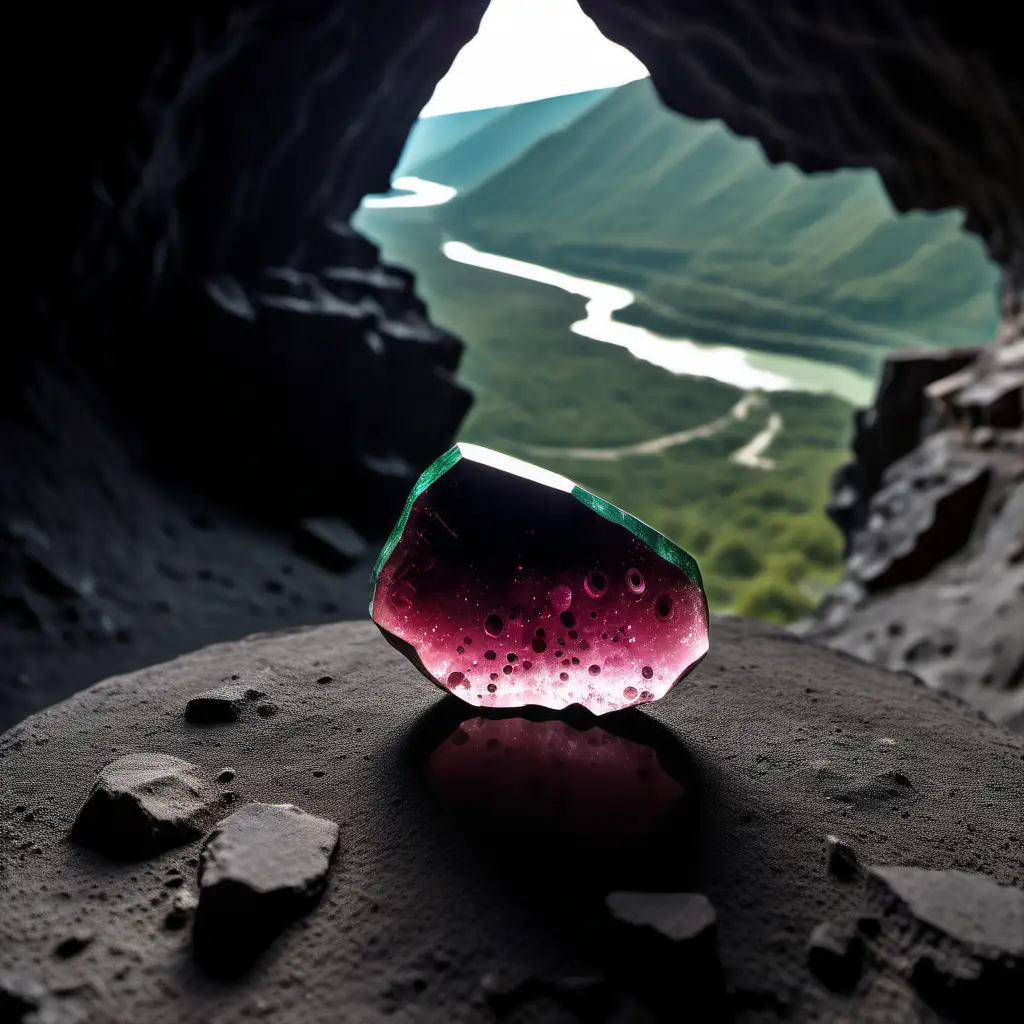Tourmaline Pebble in Underground Mining Cave