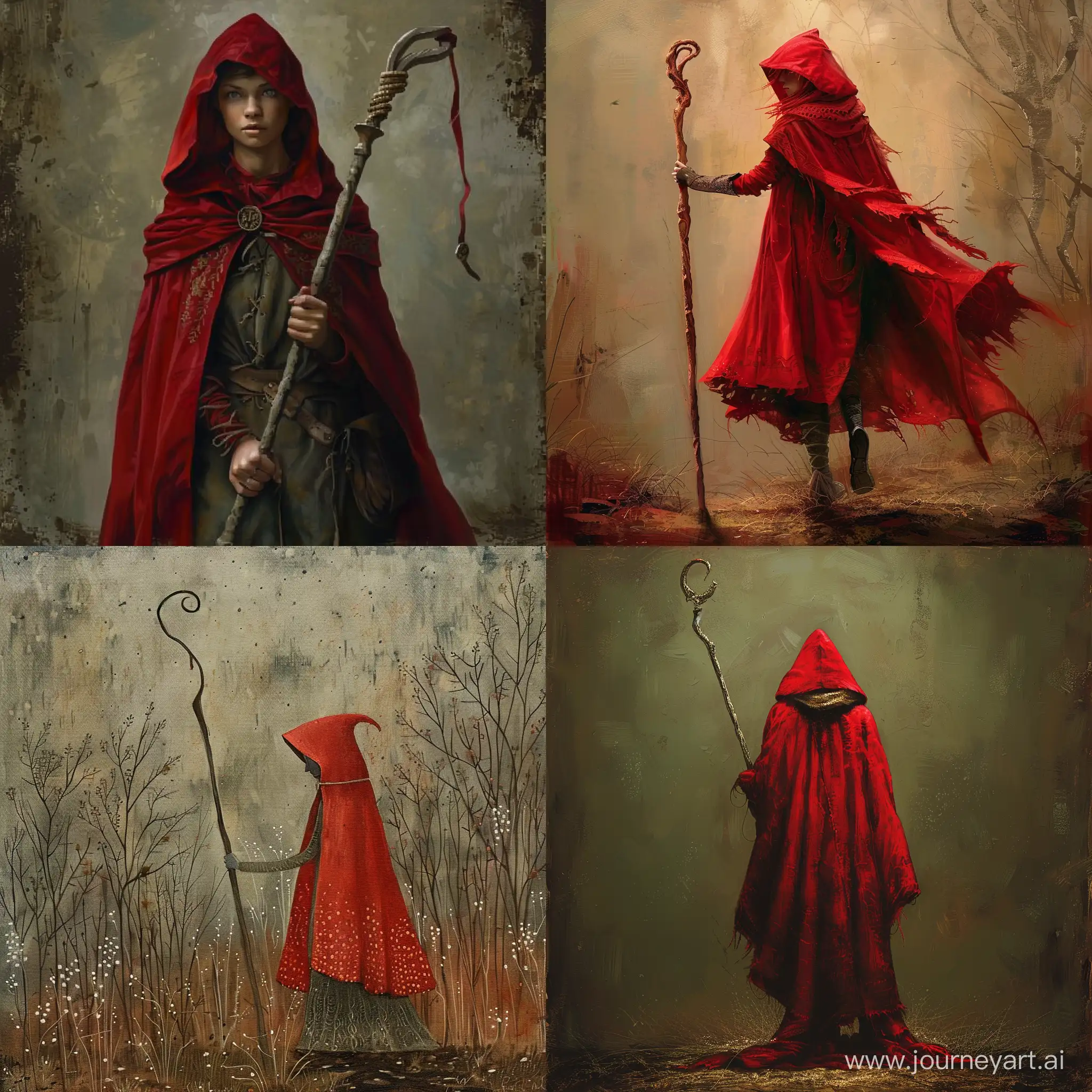 Red-Riding-Hood-Holding-Staff-in-Enchanted-Forest
