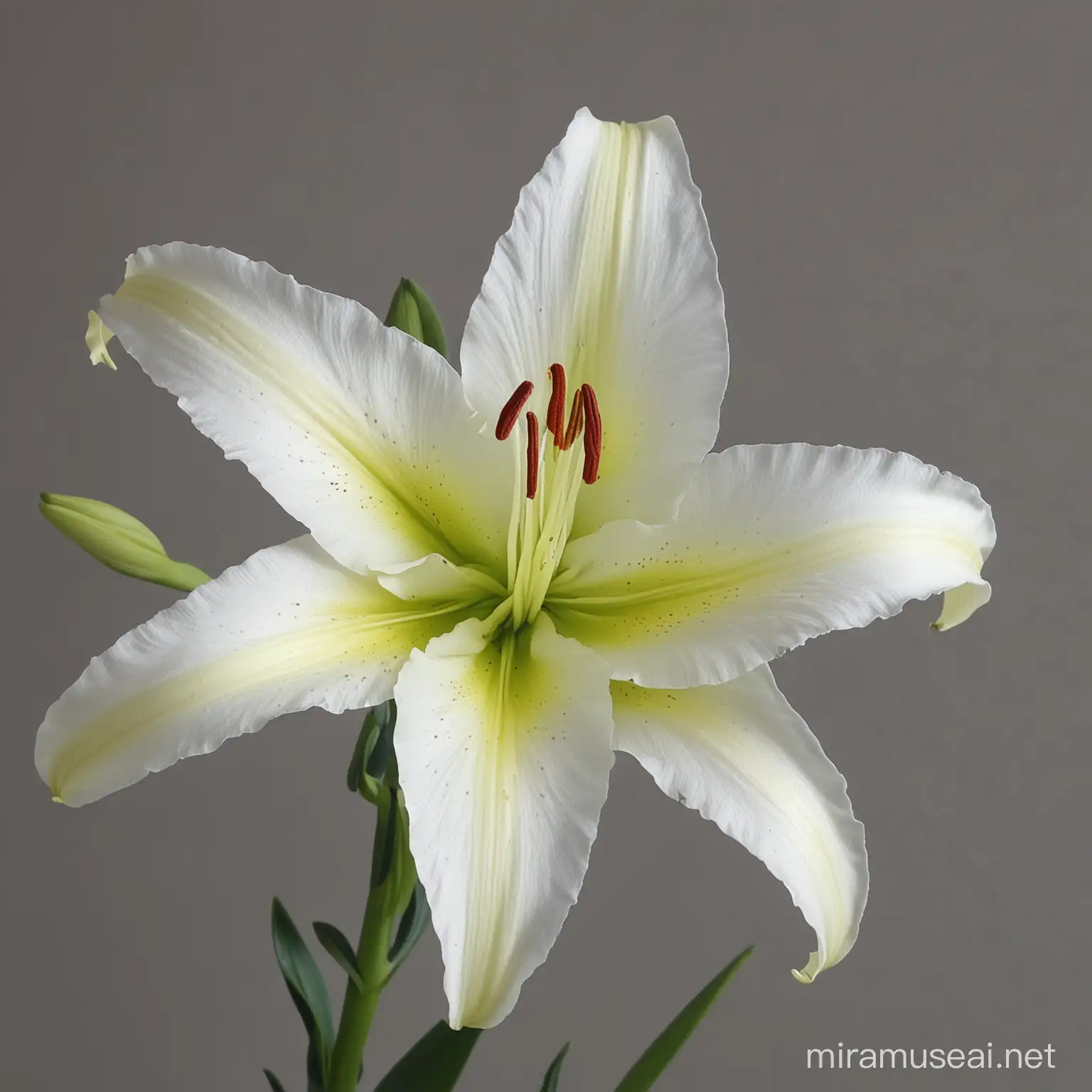 Vibrant Lily Flower Blossoming in Solitude