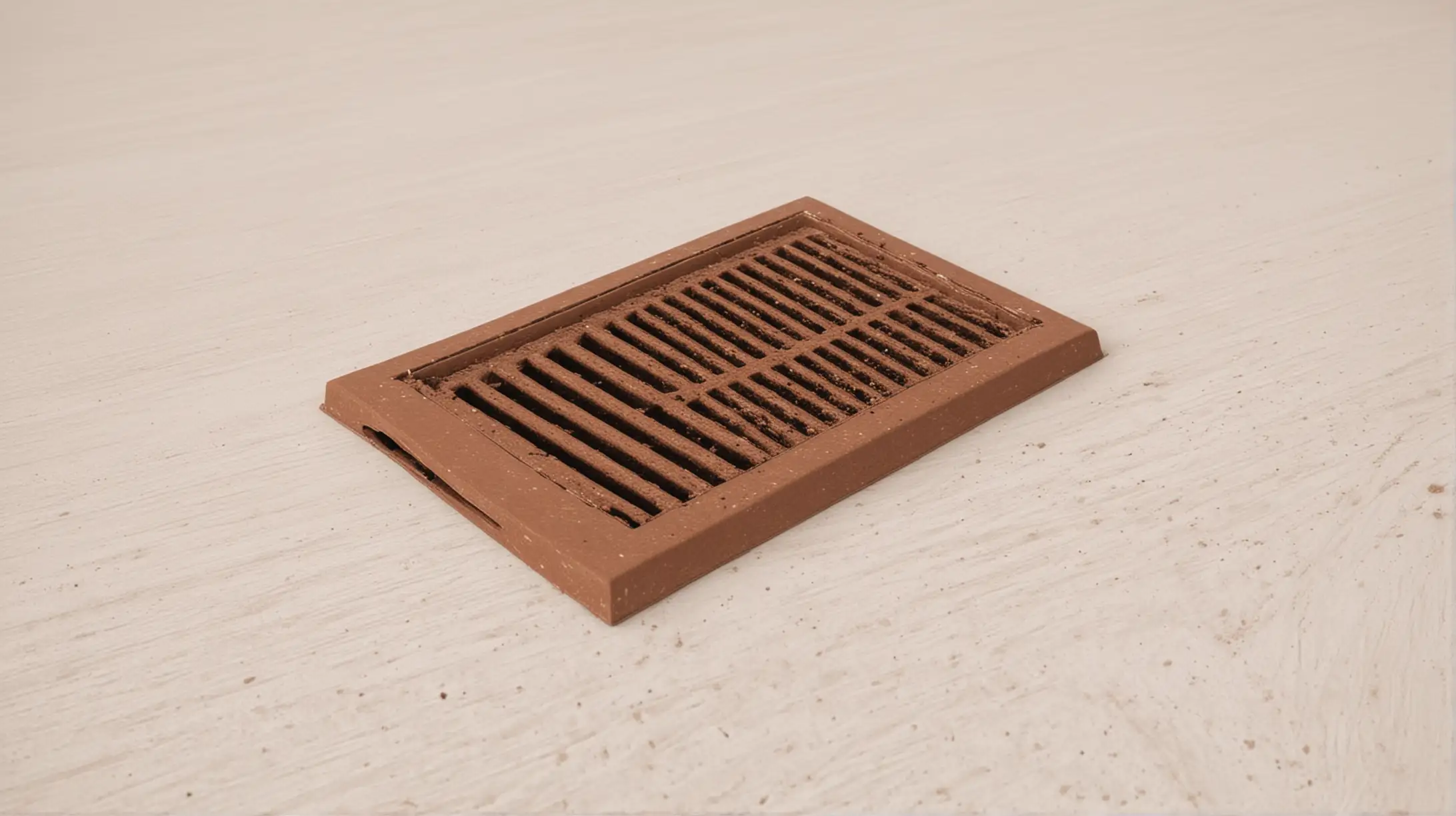 illustration of rectangular brown vent on floor on white background. 
