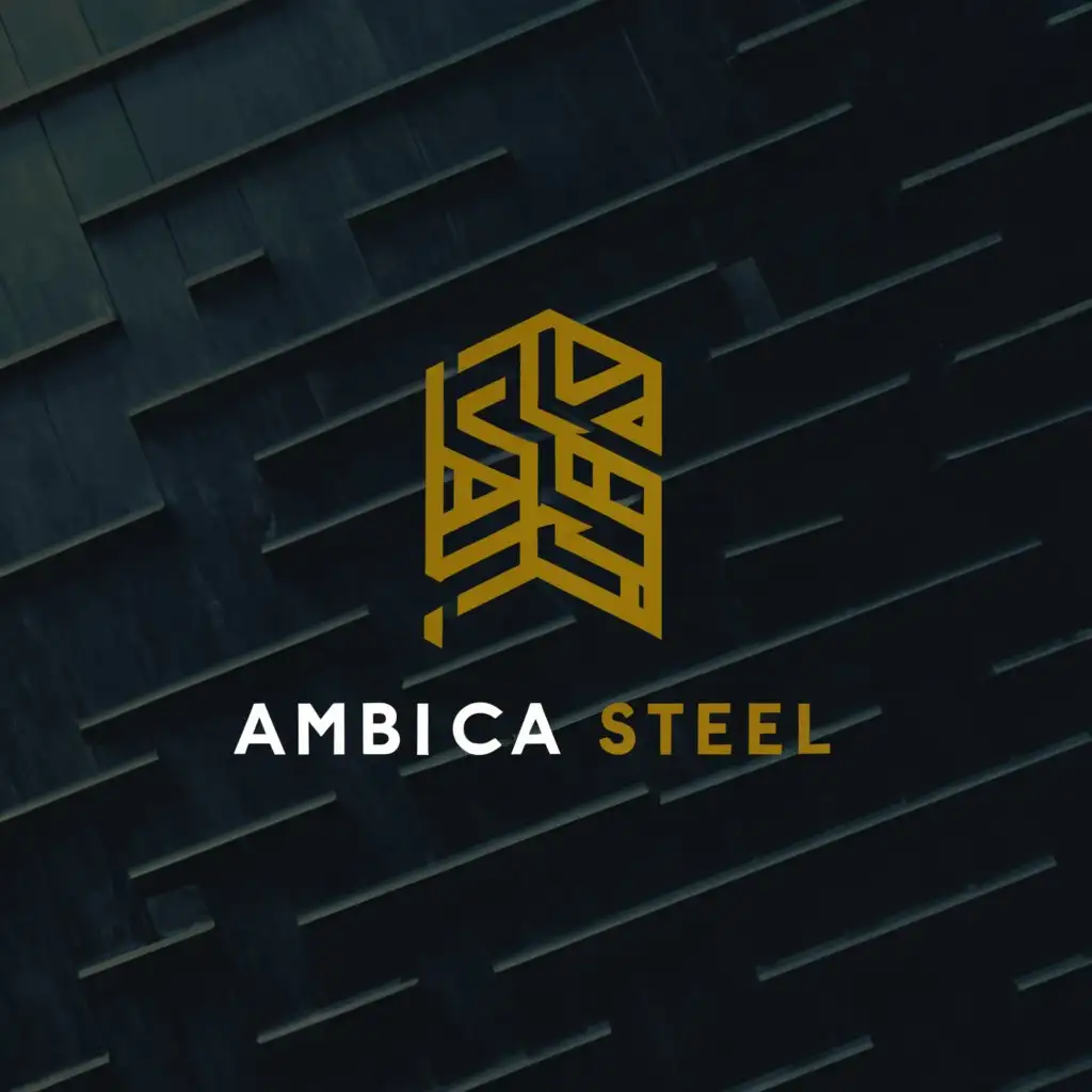 a logo design,with the text "Ambica Steel", main symbol:Metal Industry,complex,be used in Retail industry,clear background
