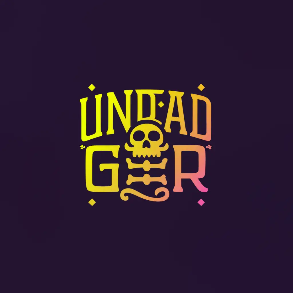 a logo design, with the text 'UNDEAD GER', main symbol: skeleton, Moderate, clear background makes it more fun and no purple background