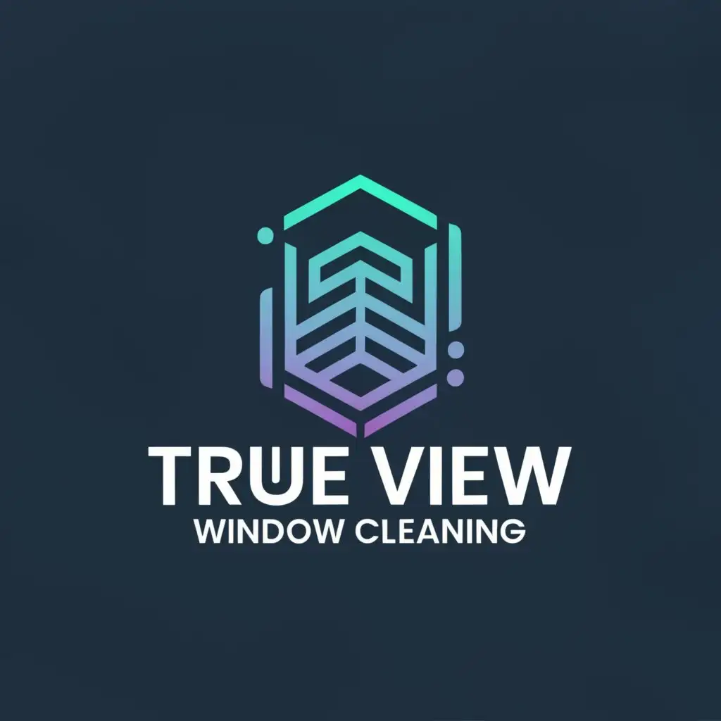 Logo-Design-For-True-View-Window-Cleaning-Clear-Vision-with-Window-and-Mountain-Motif