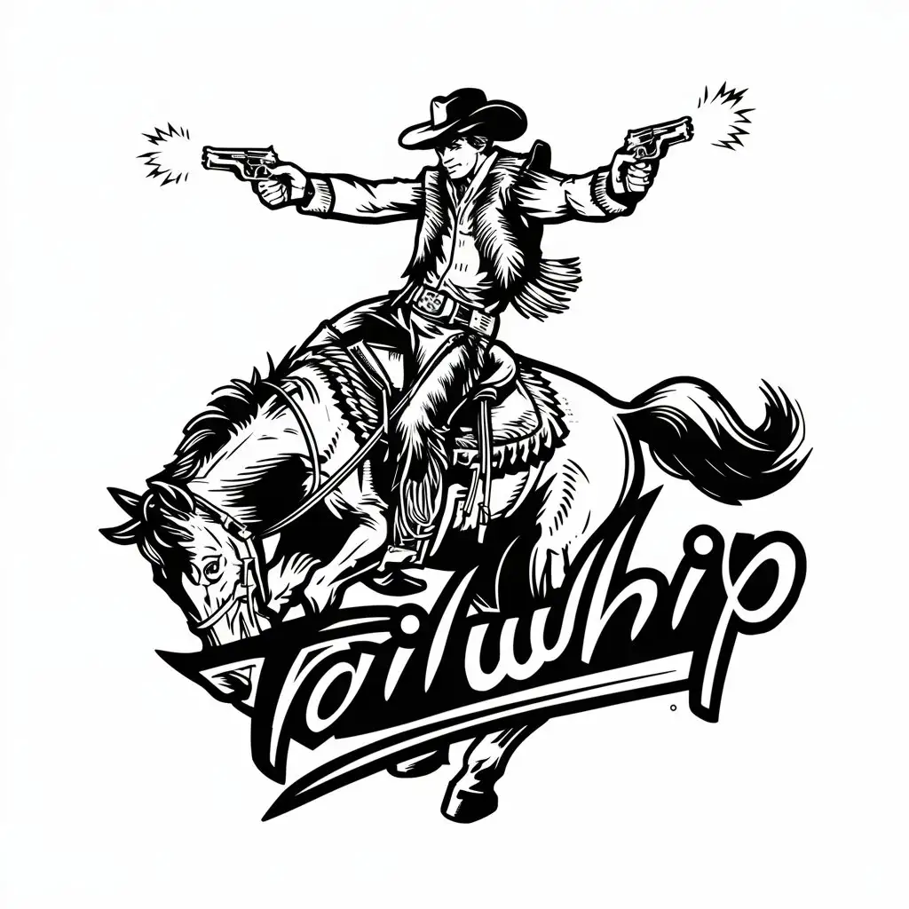 Wild West Cowboy Logo for Tailwhip Clothing Line