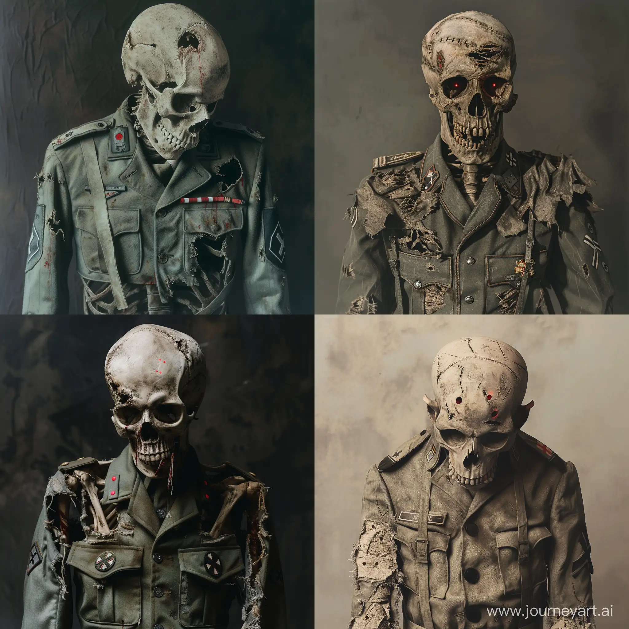 World-War-II-German-Skeleton-Soldier-with-Torn-Uniform-and-Red-Eye-Sockets