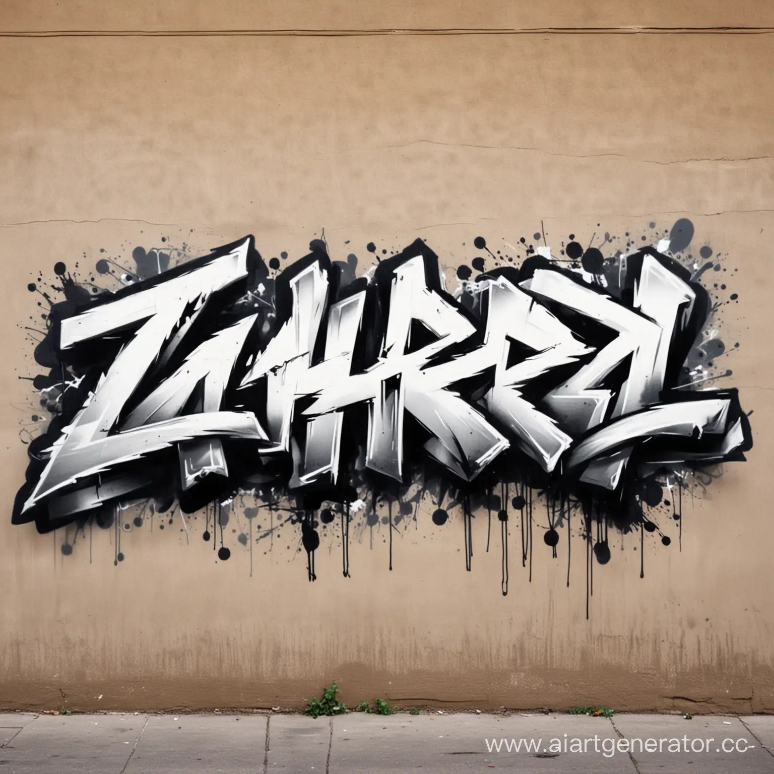 нарисуй в стиле street TAG или простого уличного граффити никнейм ZAHARD