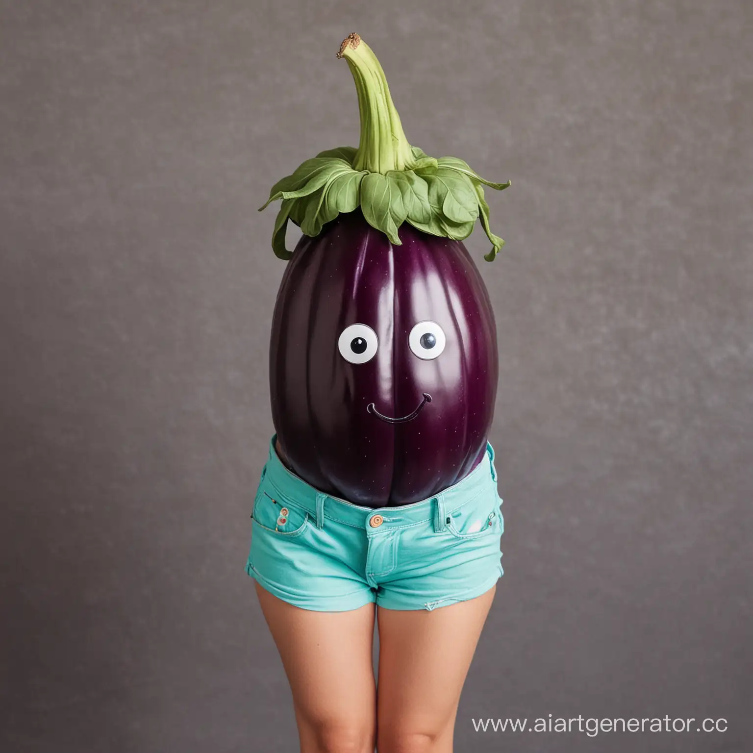 Playful-Child-in-Garden-with-EggplantThemed-Shorts