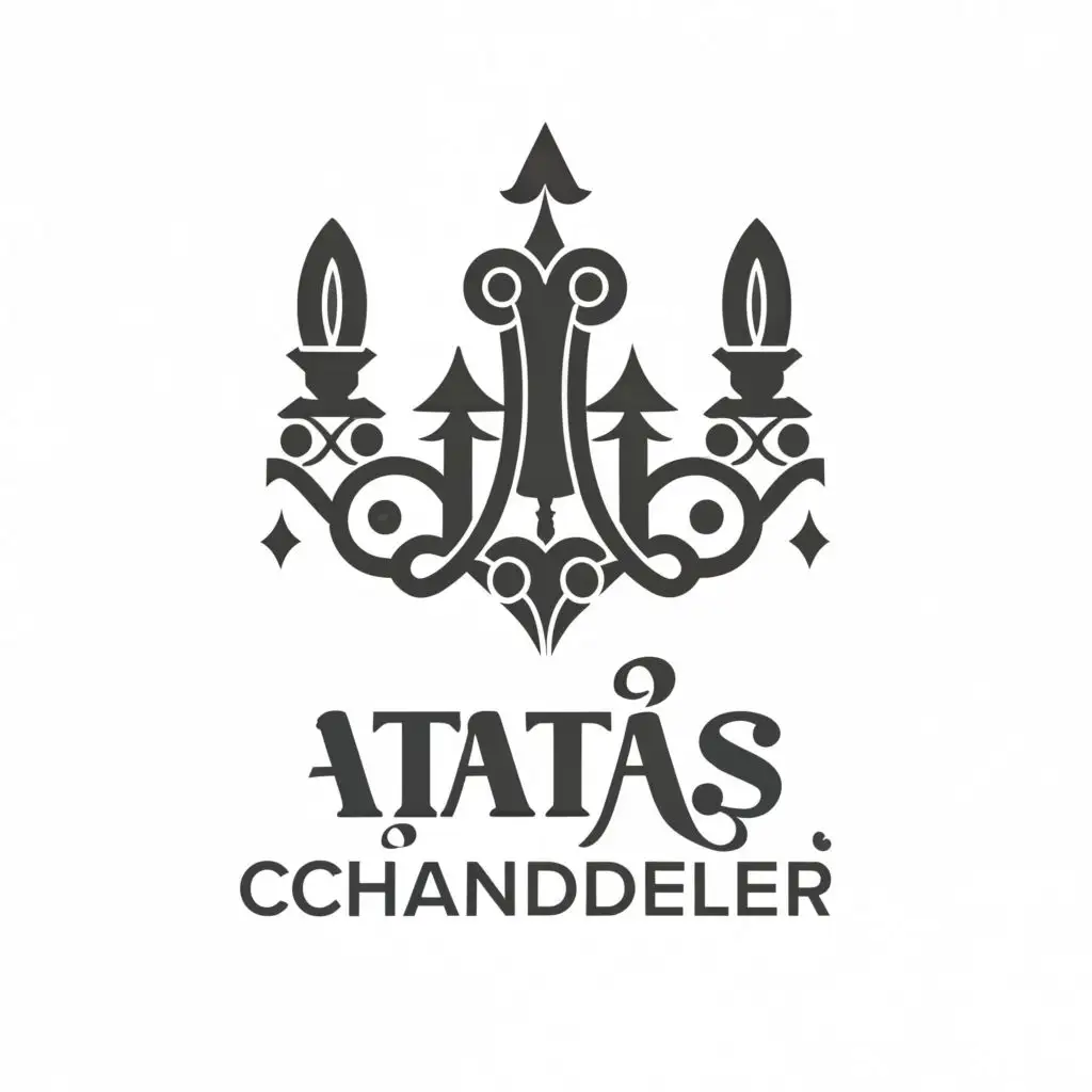 LOGO-Design-For-ATA-CHANDELIER-Elegant-Typography-with-Chandelier-Illustration
