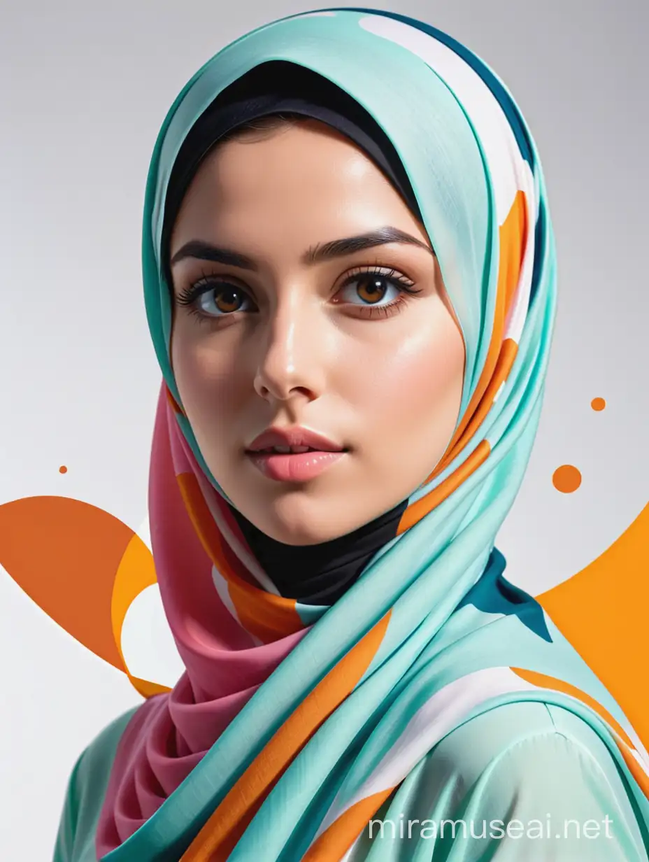 Empowering Diversity Abstract Hijab Fashion Advertisement