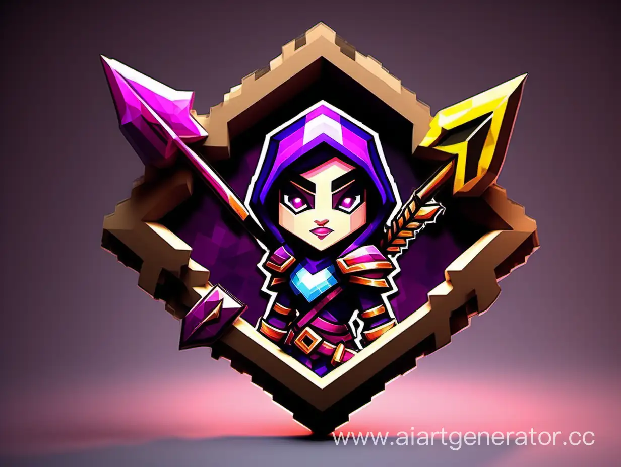 MinecraftStyle-Templar-Assassin-Miniature-Framed-Arrow-Artwork