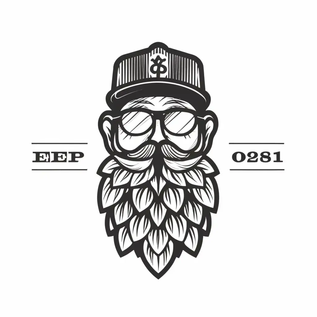 a logo design,with the text "Craft", main symbol:The face of a fashionable sailor with a beard and mustache, made of hops, in glasses and a cap with a flat visor, against the backdrop of the end of a wooden barrel. The beard and mustache are created from a cascade of hops, the sailor's eyes and nose are outlined, and the smile is created from a thin line of hops. The sailor in a striped shirt looks stylish and confident.,Сложный,be used in Розничная торговля industry,clear background