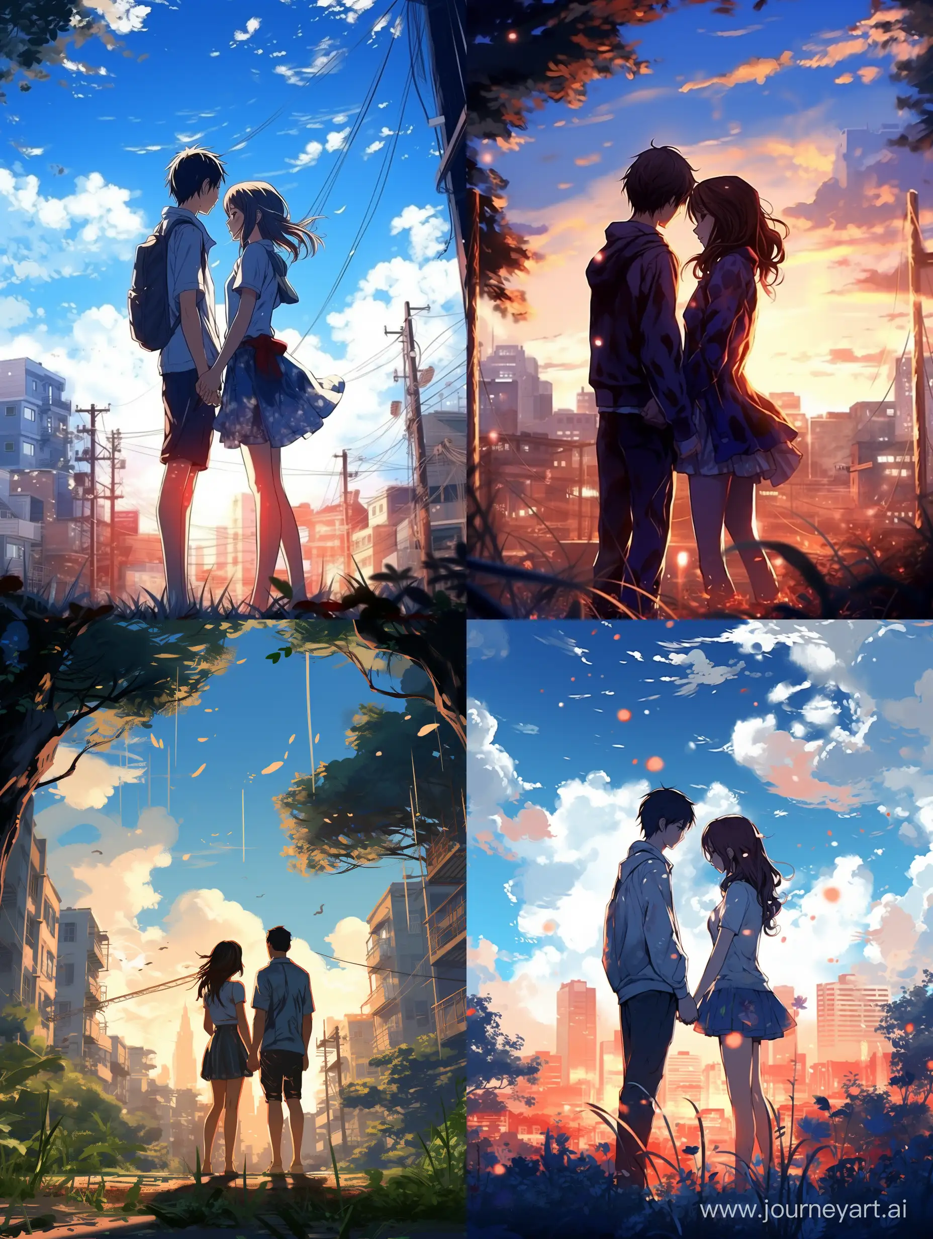 Teenagers-Playing-in-Cityscape-Makoto-Shinkai-Style-Anime-Scene