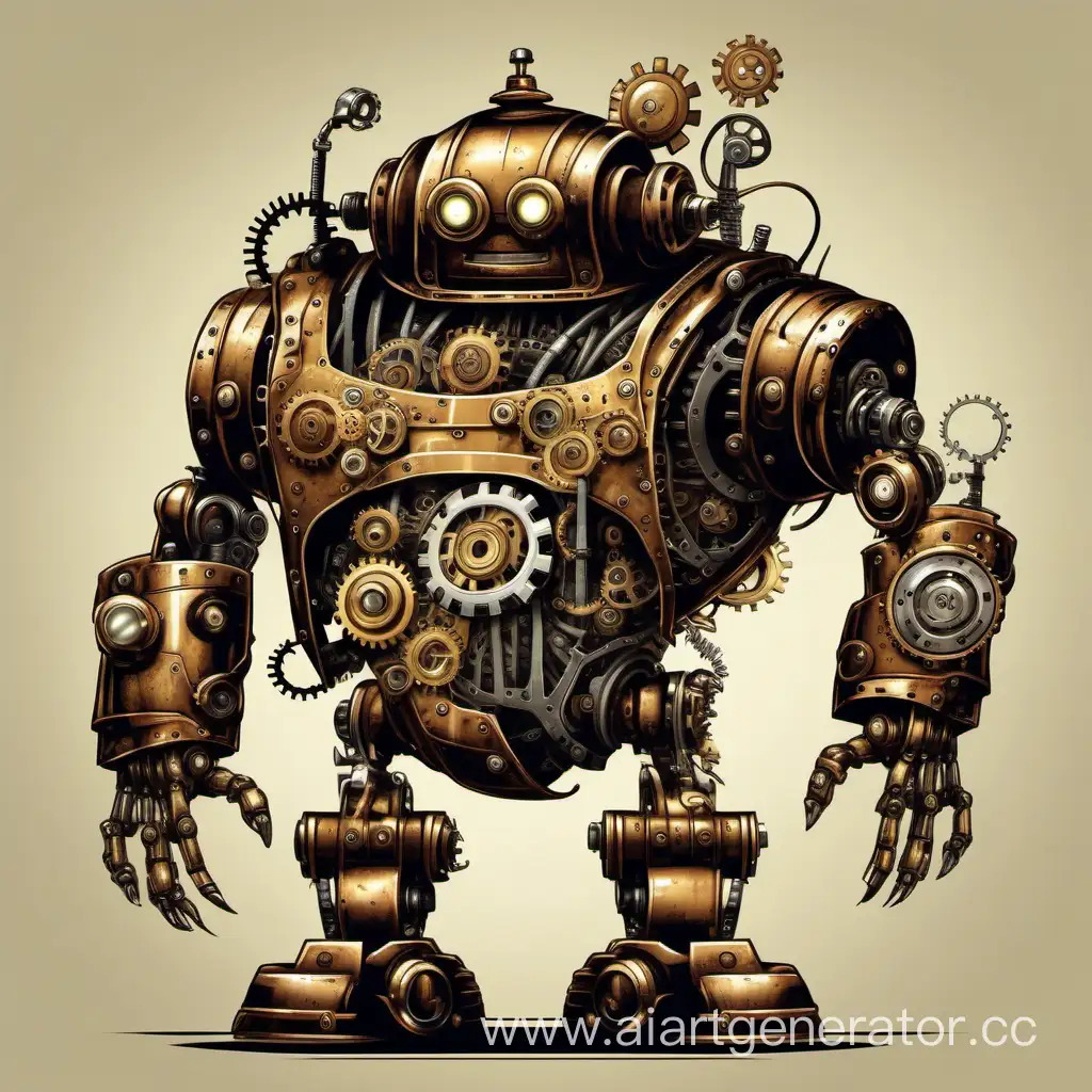 Steampunk-Robot-with-Saw-in-Abdomen