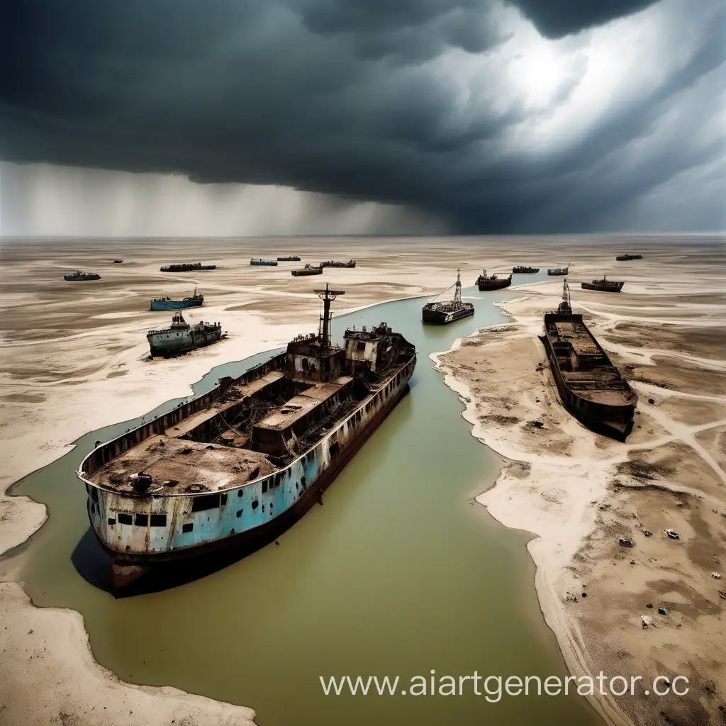 Aral-Sea-Environmental-Crisis-Desolation-and-Abandoned-Ships