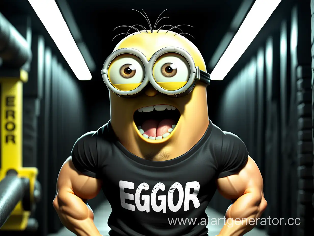 Muscular-Minion-Character-in-EGOR-Branded-TShirt