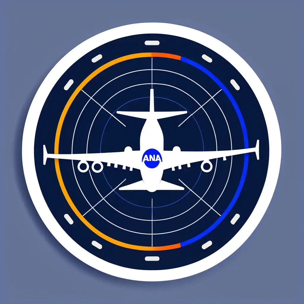 Vibrant ANA Airlines Aircraft Radar Icon in Logo Colors