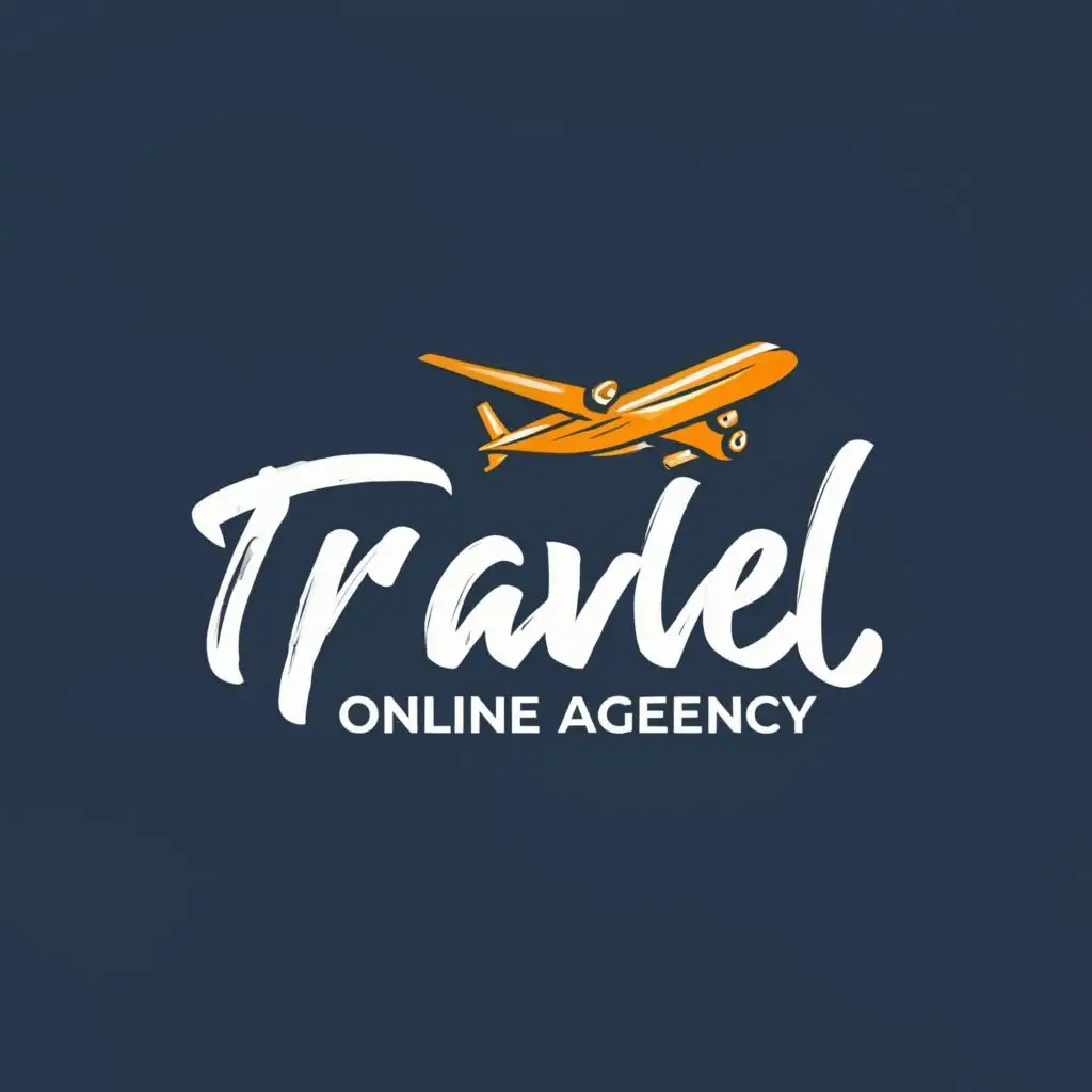 logo, PLANE, with the text "TRAVEL ONLINE AGENCY", typography, be used in Travel industry