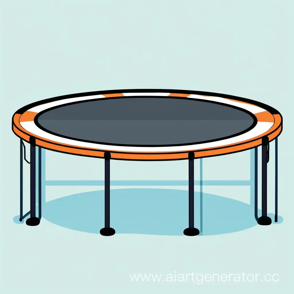 trampoline, 2d, vector, clipart, white background, no text 