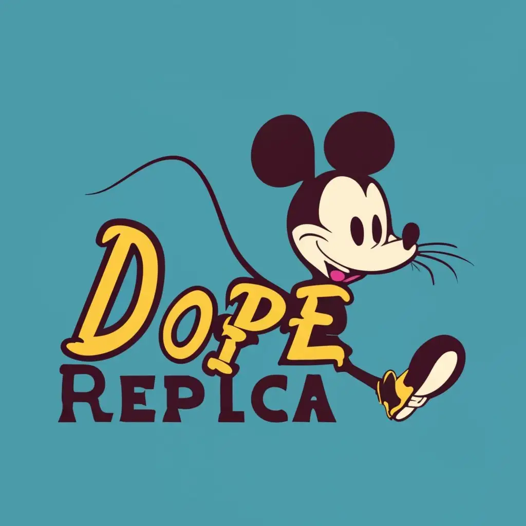logo, Disney 1928 mouse, with the text "Dope Replica", typography, be used in Sports Fitness industry