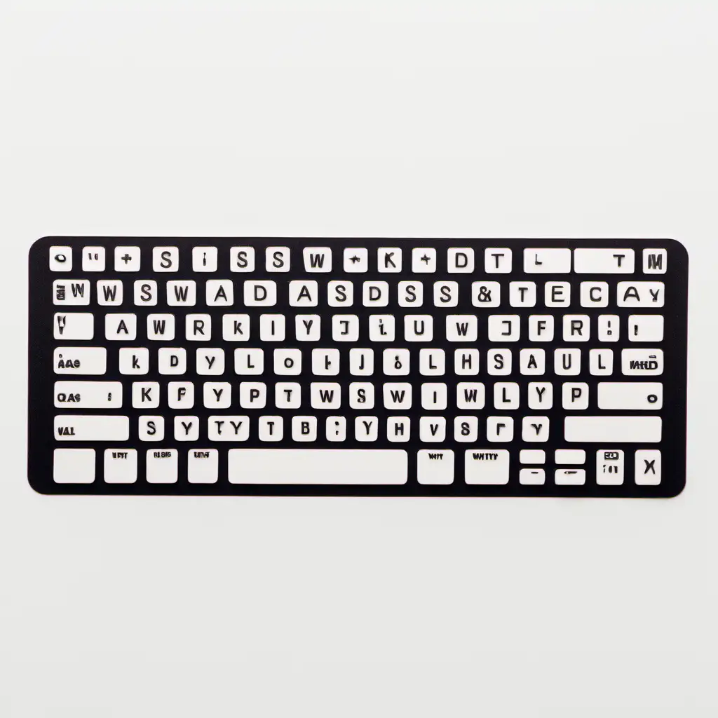White Keyboard Sticker Contour on WASD Keys Background