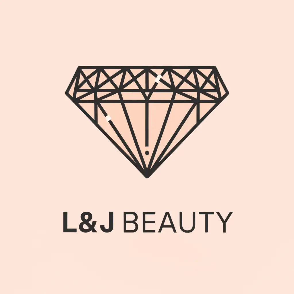 LOGO-Design-For-LJ-Beauty-Elegant-Diamond-Emblem-on-Clear-Background
