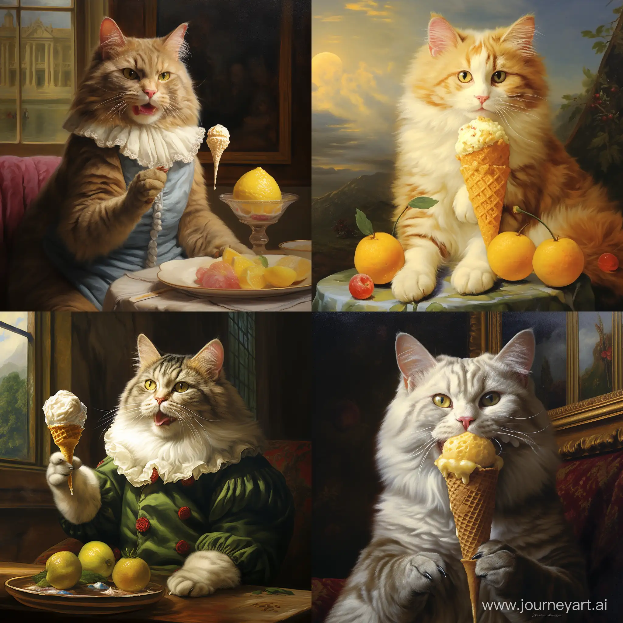 cat eating lemon ice cream