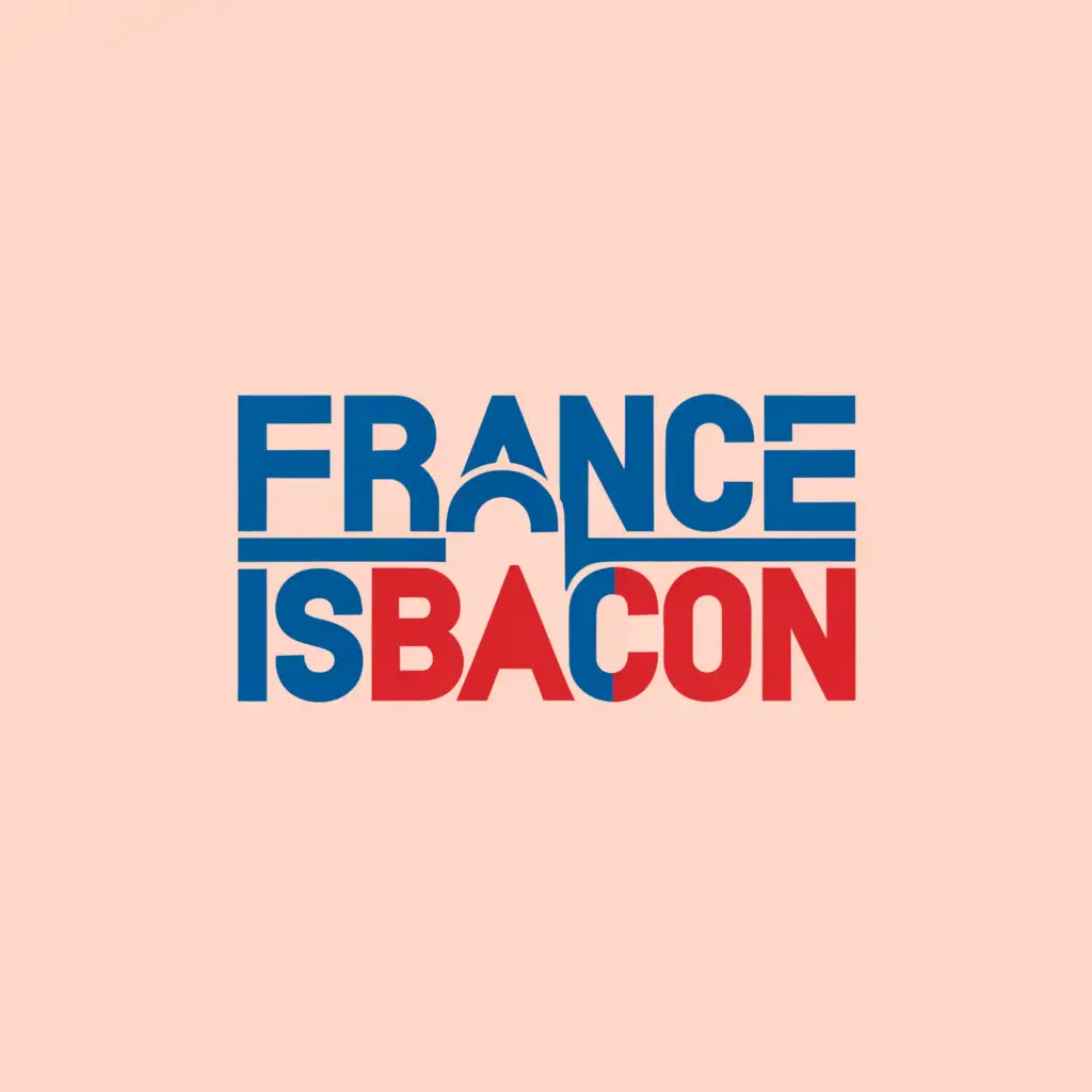 a logo design,with the text 'FranceIsBacon', main symbol:a rectangular logo design, only use blue, white and red, modern and bold font, with the text 'FranceIsBacon', with slogan text 'Discover Your Next Chapter', main symbol: FranceIsBacon, Discover Your Next Chapter, simple, abstract, clear background, rectangular, simple, be used in education industry, clear background