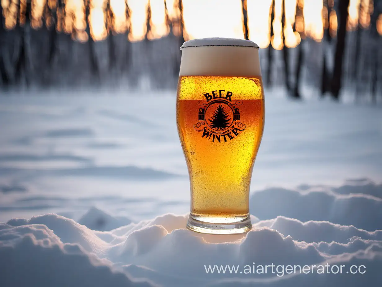 Cozy-Winter-Evening-with-a-Pint-Enjoying-Beer-in-Snowy-Ambiance