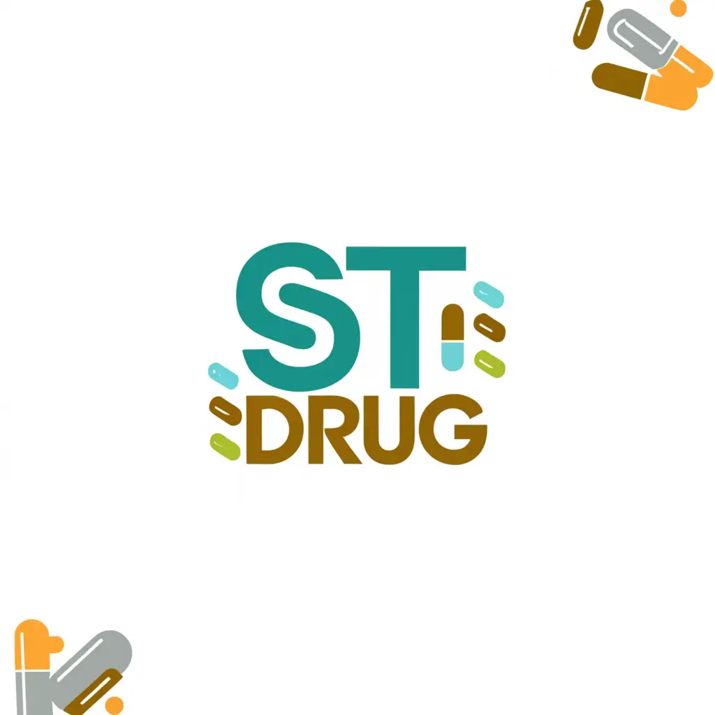a logo design,with the text "STDRUG", main symbol:med drug,Moderate,be used in Medical Dental industry,clear background