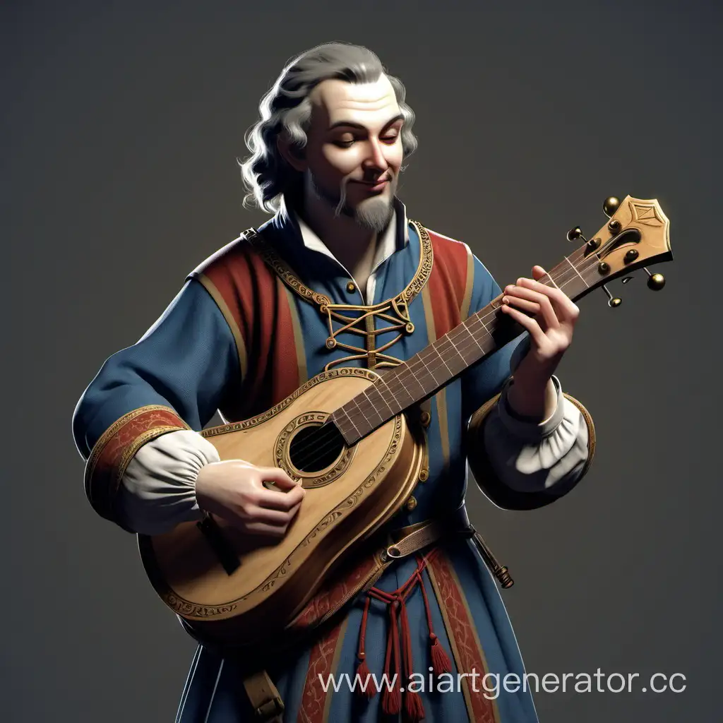 Enchanting-Medieval-Bard-Performing-with-Lute-in-Majestic-Castle-Courtyard