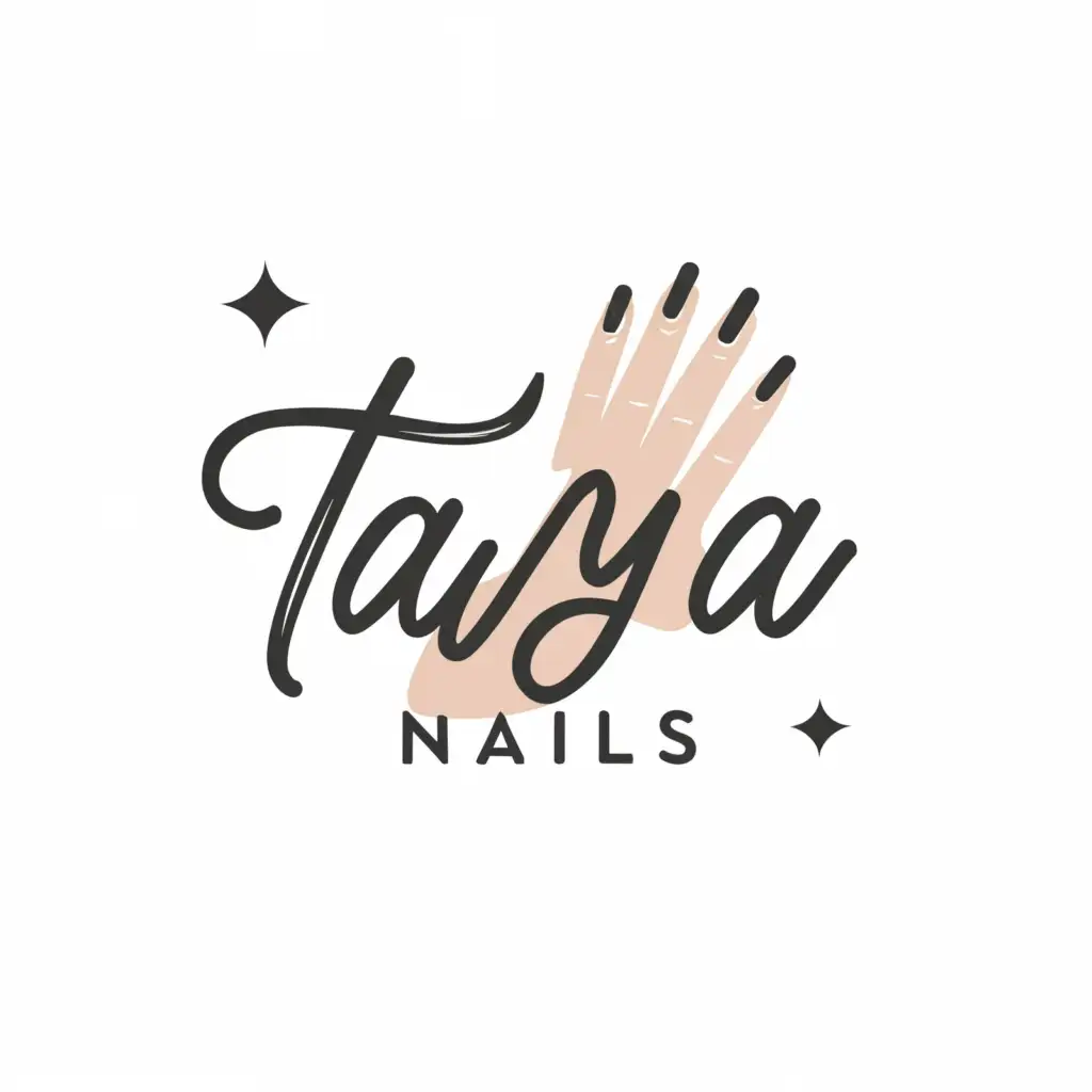 a logo design,with the text "Tasya nails", main symbol:Hand,Moderate,be used in Beauty Spa industry,clear background