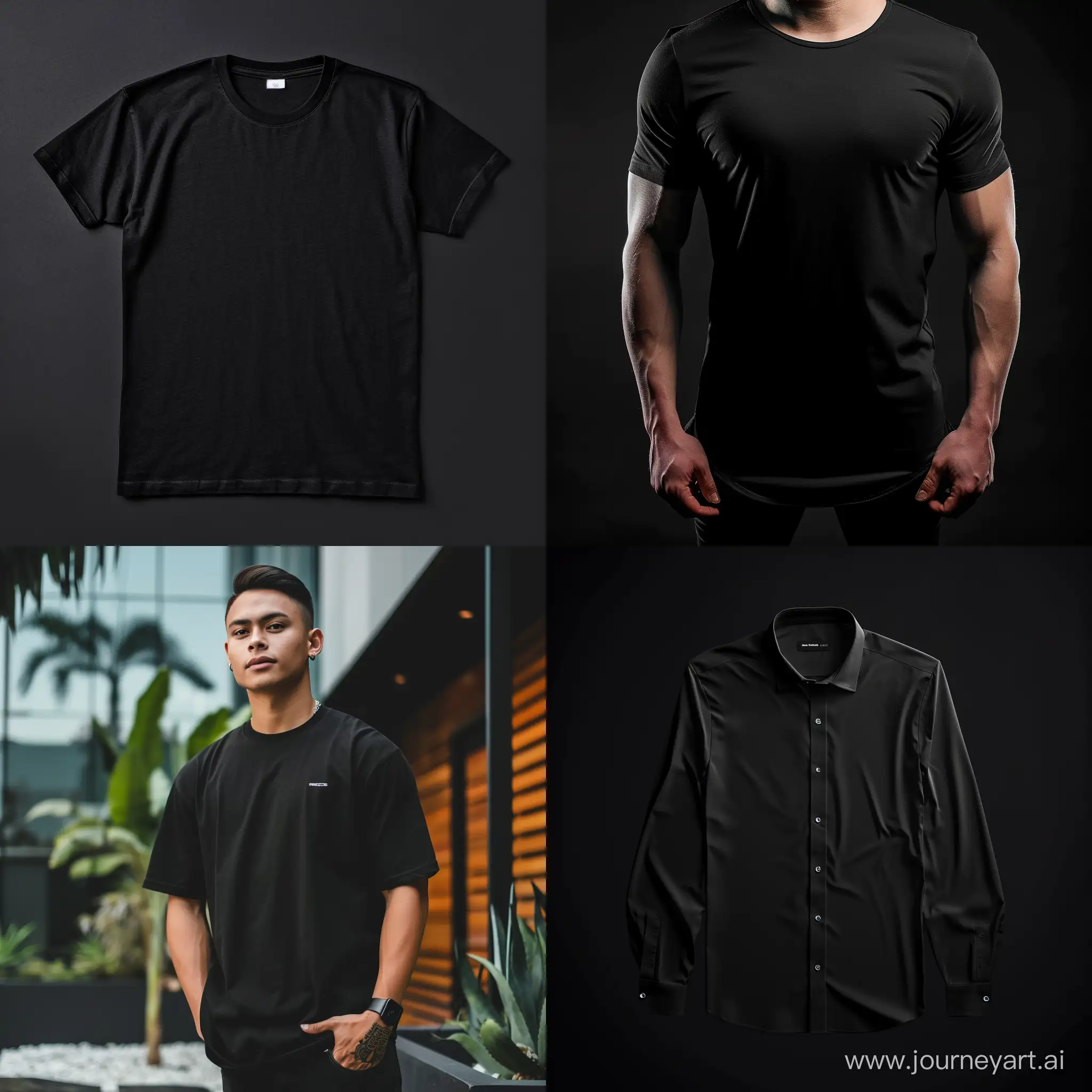 Instagram shirt post template, black background