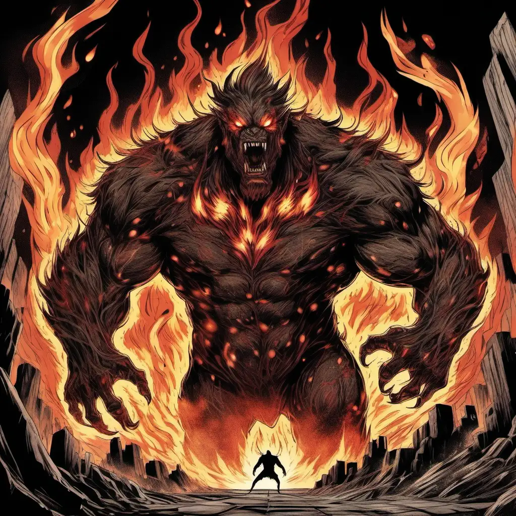 Terrifying Creature Emerges from Mans Chest in Fiery Display