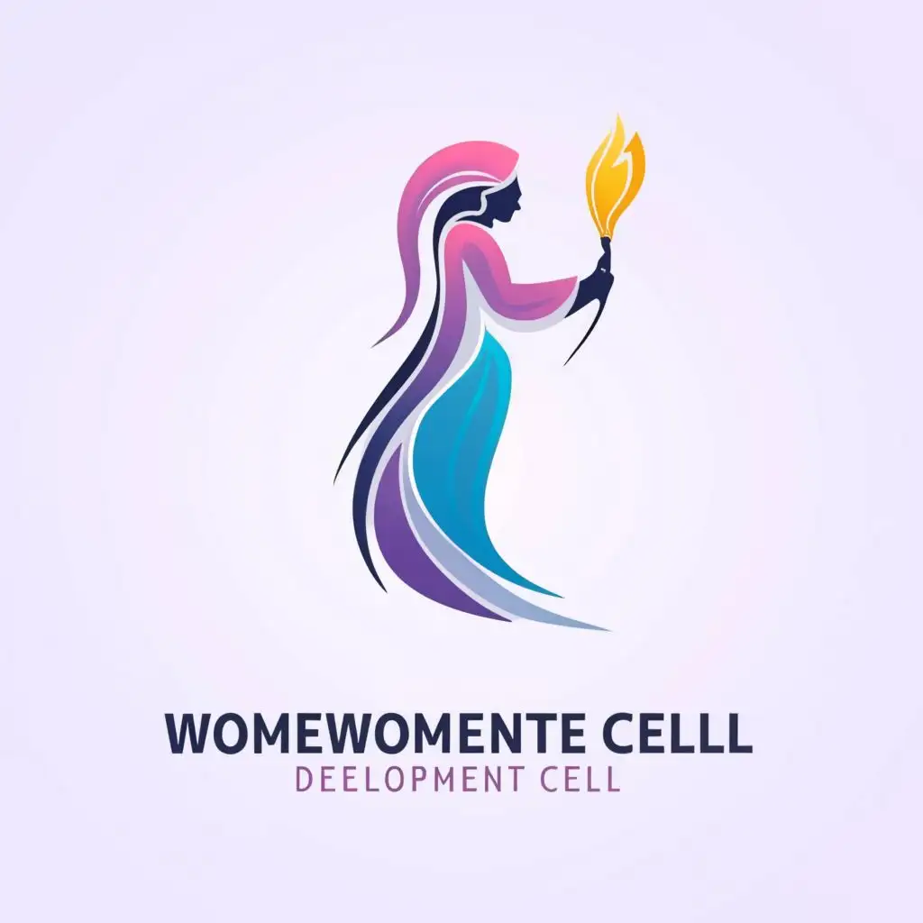 a logo design,with the text "Women development cell", main symbol:Women development ,Moderate,clear background