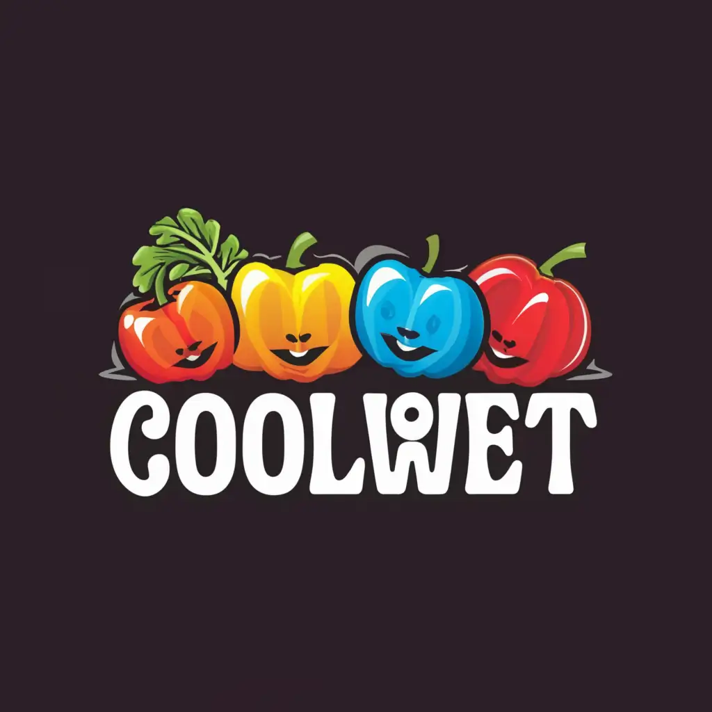 a logo design,with the text "coolwet", main symbol:fruits and vegetables dripping with a clean shine,Moderate,clear background