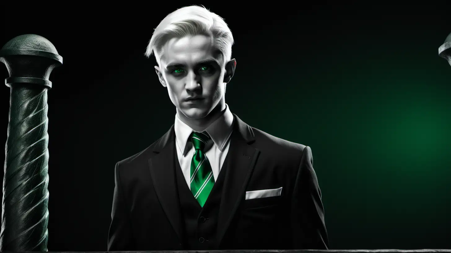 Sin City Style Portrait Draco Malfoy in Monochrome Elegance | MUSE AI