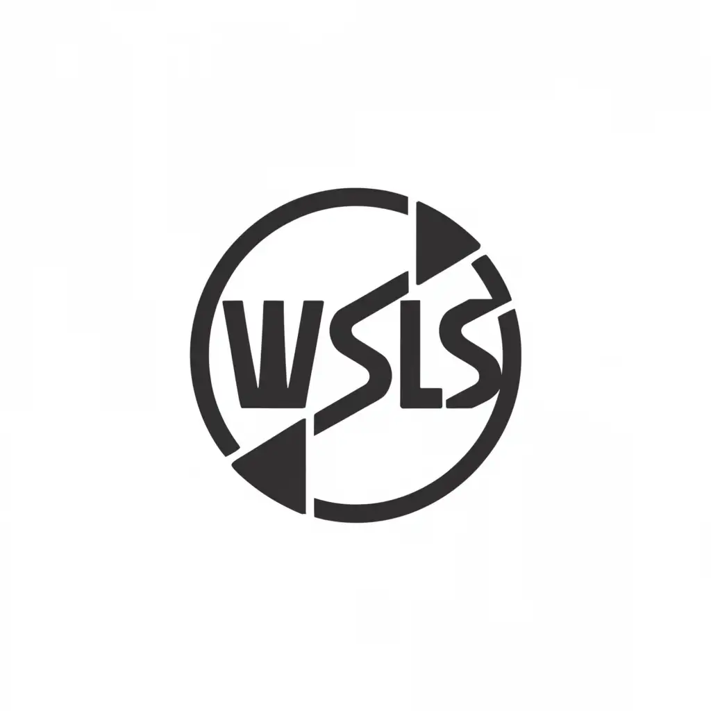 a logo design,with the text "WSLS", main symbol:WSLS inside a circle,Minimalistic,clear background