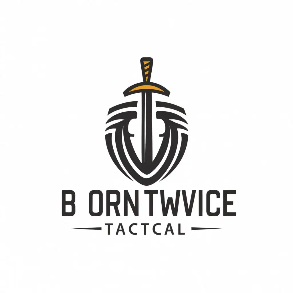 a logo design,with the text "Born Twice Tactical", main symbol:strength and the peace, self defense,Moderate,clear background