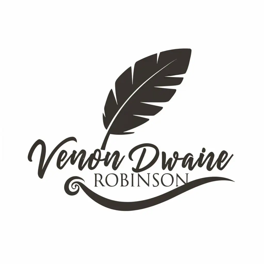 LOGO-Design-For-Vernon-Dwaine-Robinson-Elegant-Feather-Theme-with-Typography-for-Events-Industry